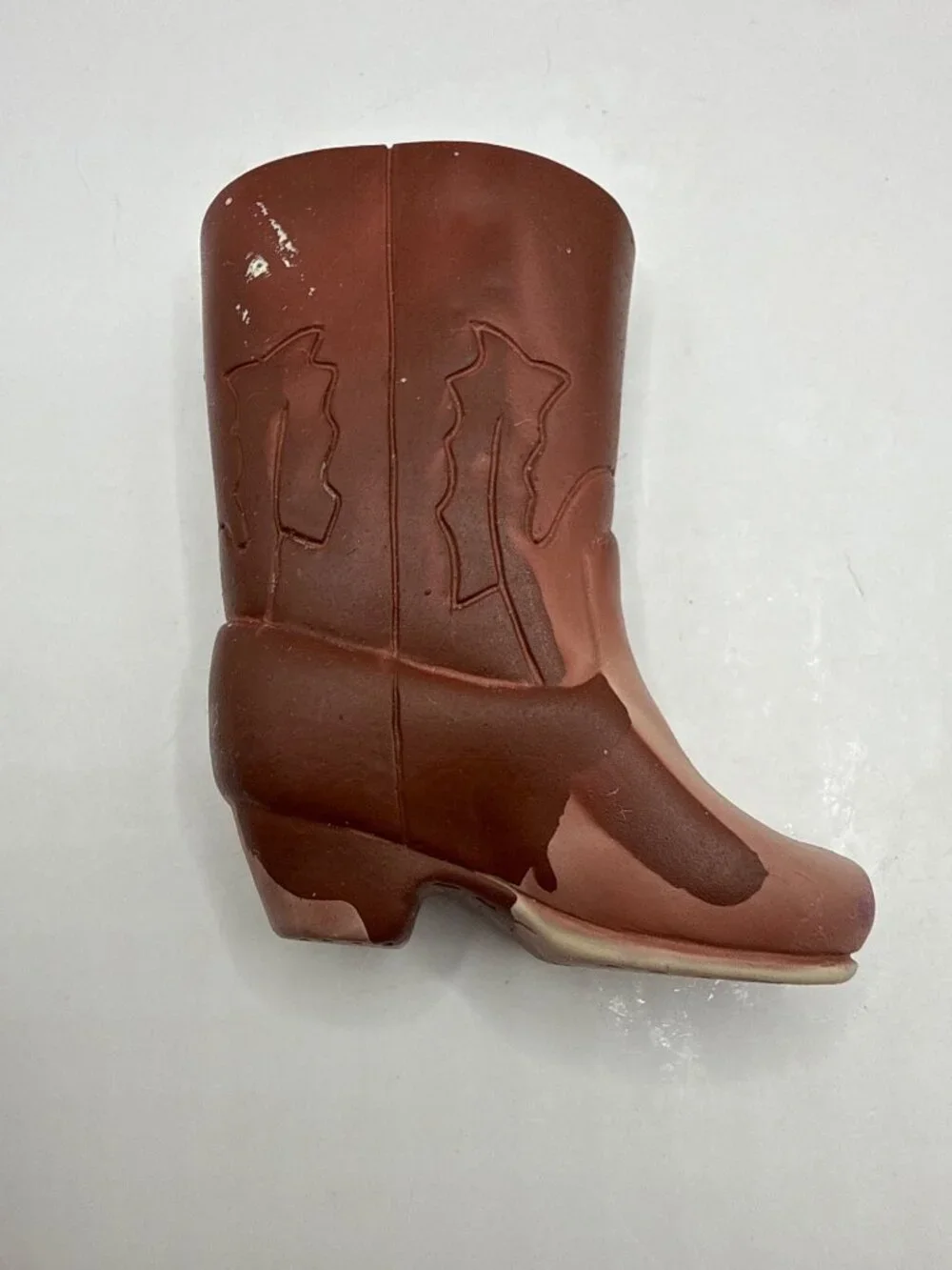Vintage Dot Boot Small Brown Vinyl Cowboy Doll Boot Replacement Western Accessor